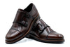 Napoli Italian Saddle Leather Double Monk - Blackened Chestnut