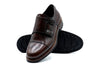 Napoli Italian Saddle Leather Double Monk - Blackened Chestnut