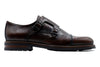 Napoli Italian Saddle Leather Double Monk - Blackened Chestnut