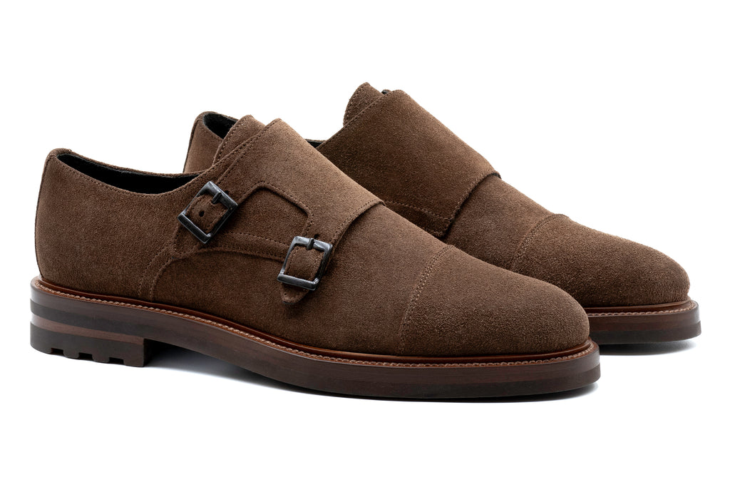Napoli Italian Suede Double Monk - Earth