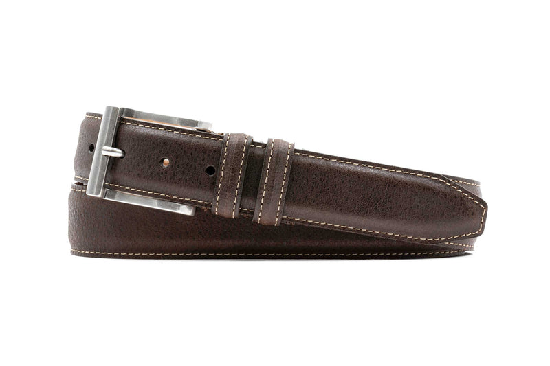 Bill Water Buffalo Leather Belt - Walnut