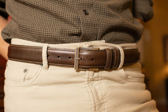 Bill Water Buffalo Leather Belt - Walnut
