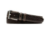 Bill Alligator Grain Leather Belt - Walnut