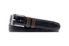 Bill Alligator Grain Leather Belt - Black