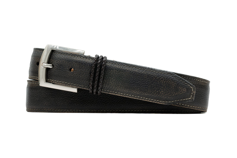Bermuda Braid Pebble Grain Belt - Old Clay