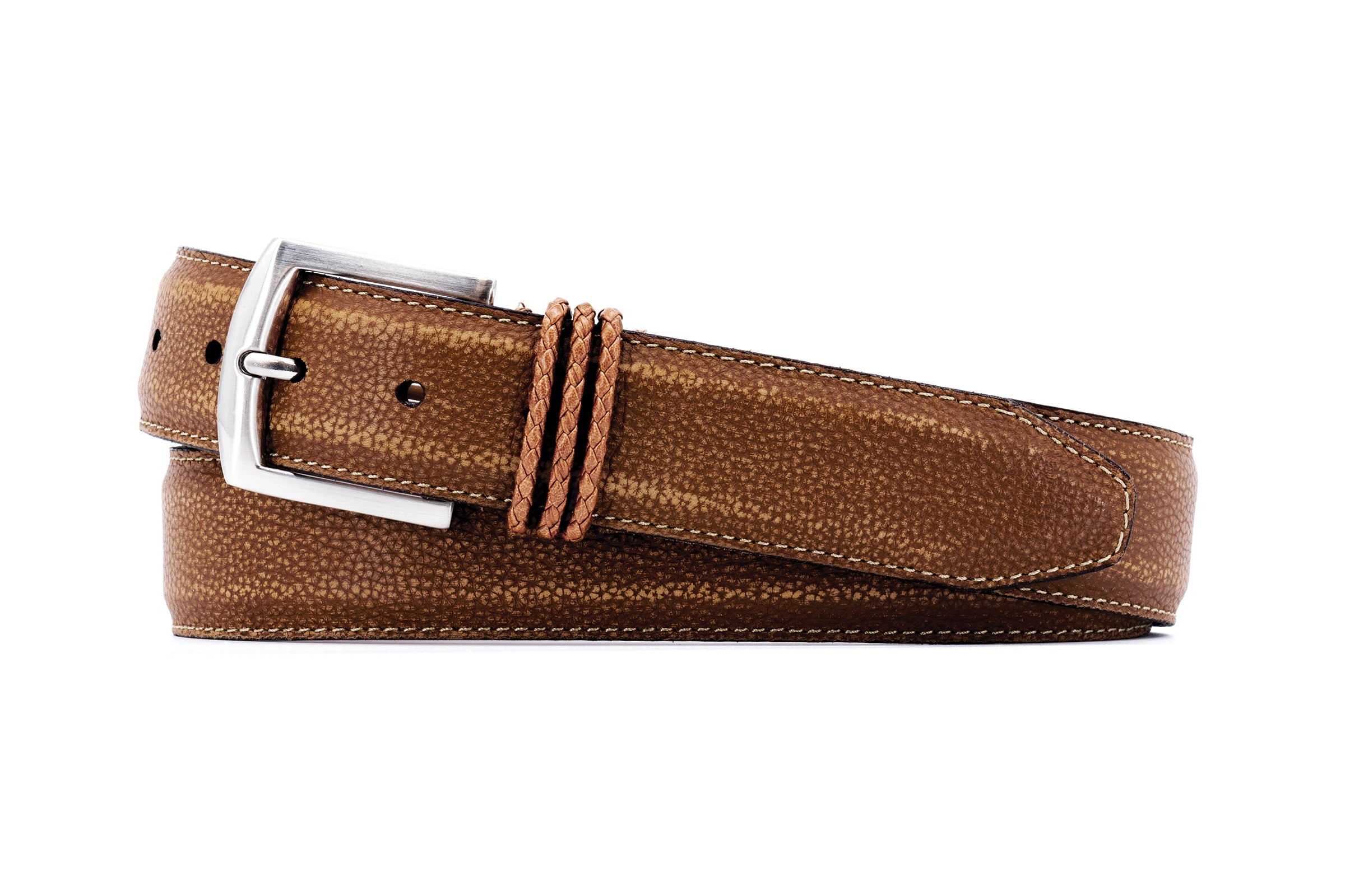 Bermuda Pebble Grain Braided Bit Loafers - Old Saddle | Martin Dingman