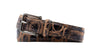 Nile Antique Finish Giant Crocodile Grain Italian Leather Belt - Walnut