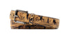 Nile Antique Finish Giant Crocodile Grain Italian Leather Belt - Desert Tan