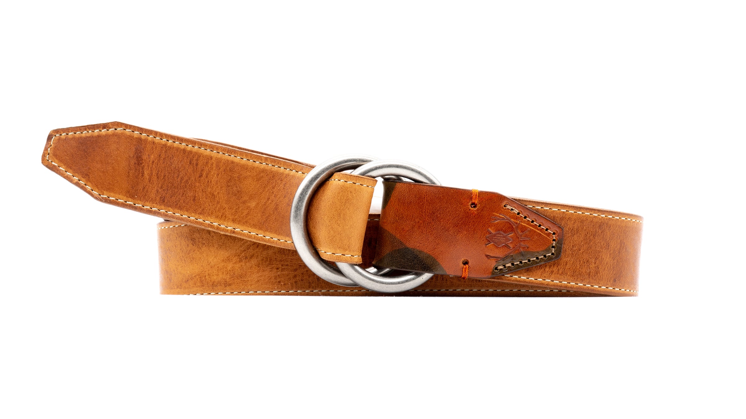 DH Leather O-Ring Belt Dk Brown