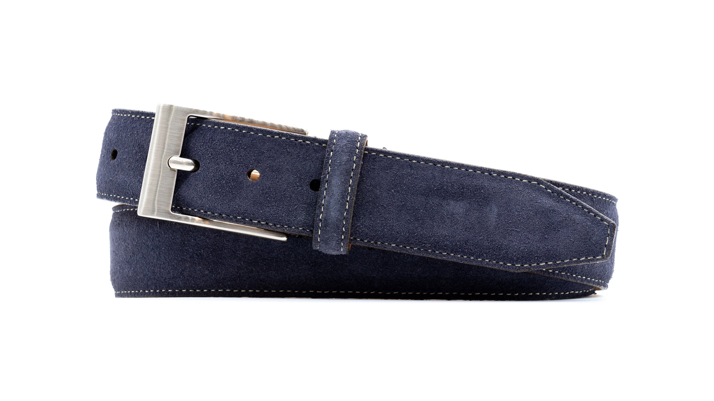 Royal Water Repellent Suede Leather Belt - Navy