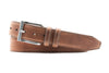 Bill American Bison Leather Belt - Chestnut