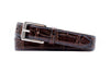 Elliot Alligator Grain Italian Saddle Leather Belt - Walnut
