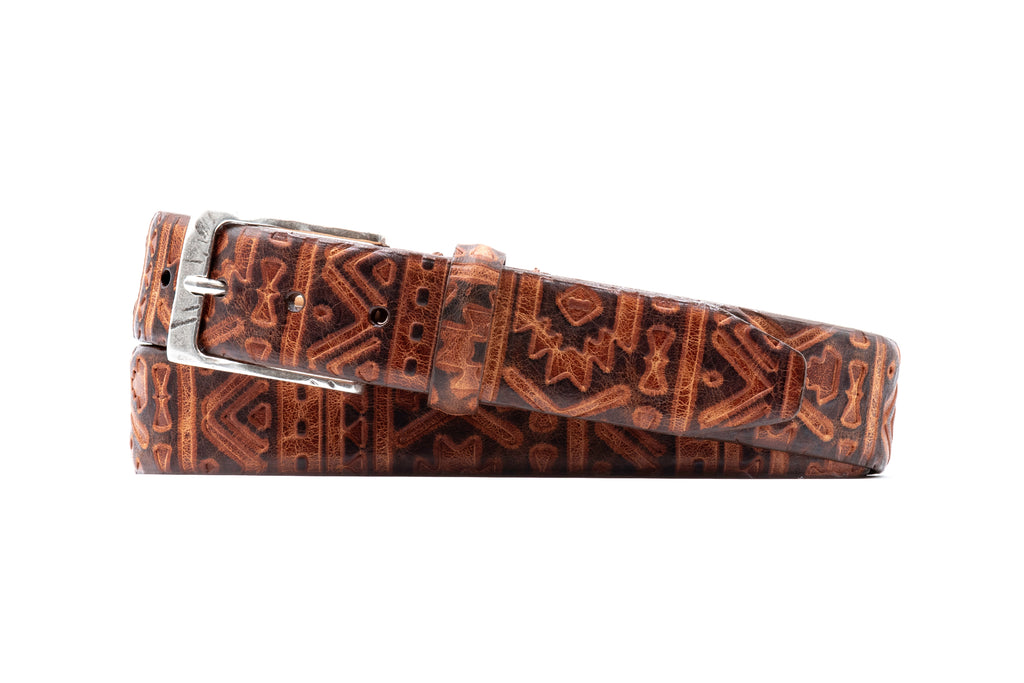 Santa Fe Italian Saddle Leather Belt - Chestnut