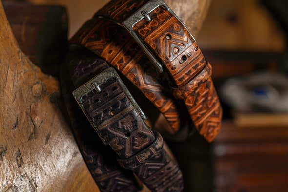 Santa Fe Italian Saddle Leather Belt - Walnut