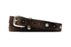 Artisan Turquoise Italian Bridle Leather Belt - Walnut