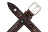 Artisan Turquoise Italian Bridle Leather Belt - Walnut