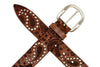Artisan Italian Bridle Leather Brass Paisley Belt - Chesnut