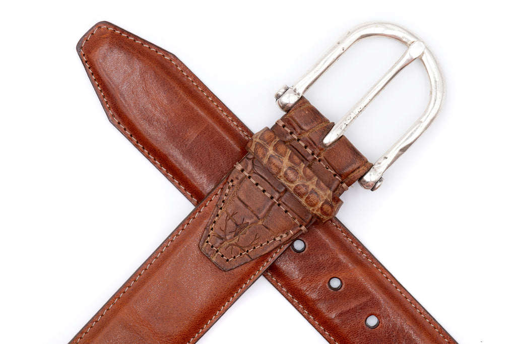 Tyler Italian Saddle Leather Belt - Whiskey