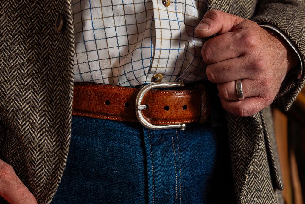 Tyler Italian Saddle Leather Belt - Whiskey