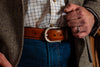 Tyler Italian Saddle Leather Belt - Whiskey
