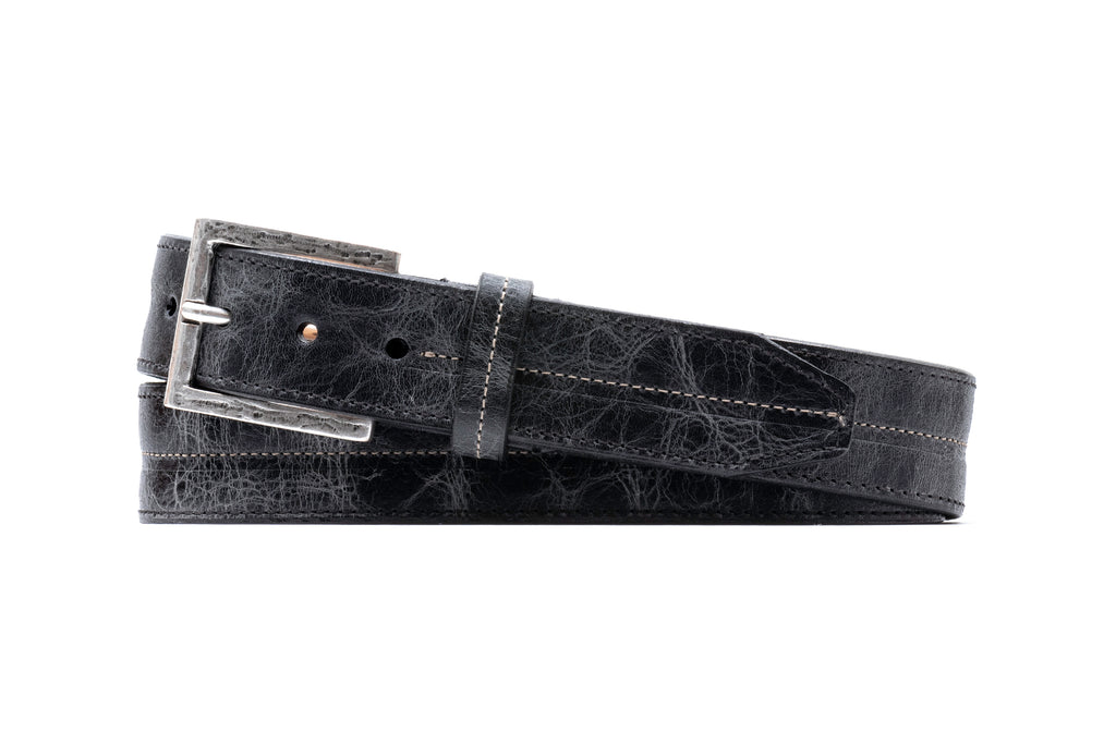 Austin Italian Saddle Leather Belt - Charcoal