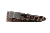 M Signature Alligator Grain Italian Bridle Leather Belt - Walnut