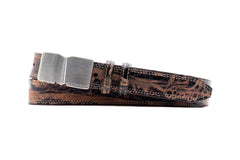 M Signature Alligator Grain Italian Bridle Leather Belt - Walnut