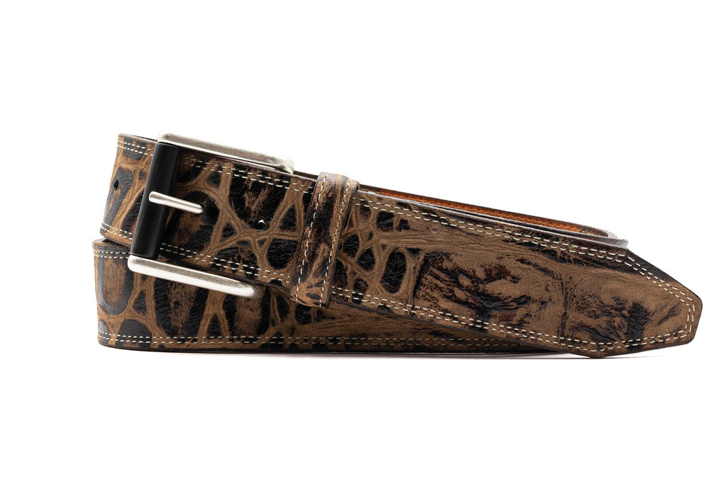 Upland Nile Crocodile Grain Belt - Burnt Cedar