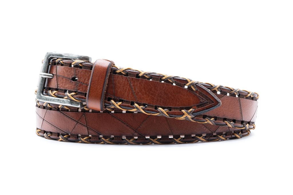 Artisan Cross Cut Italian Bridle Leather Belt - Chestnut