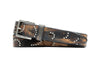 Artisan Paisley Italian Bridle Leather Belt - Navy Watercolor