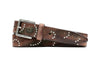 Artisan Paisley Italian Bridle Leather Belt - Olive Watercolor