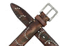 Artisan Paisley Italian Bridle Leather Belt - Olive Watercolor