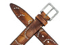 Artisan Paisley Italian Bridle Leather Belt - Chestnut Watercolor