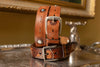 Artisan Turquoise Italian Bridle Leather Belt - Chestnut