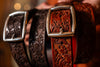 Artisan Laser Engraved Italian Bridle Leather Belt - Walnut