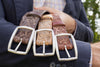 Artisan Laser Engrave Italian Bridle Leather Belt - Chestnut Whitewash