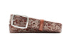 Artisan Laser Engrave Italian Bridle Leather Belt - Chestnut Whitewash