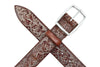 Artisan Laser Engrave Italian Bridle Leather Belt - Chestnut Whitewash