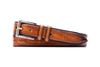Artisan Center Stitch Italian Saddle Leather Belt - Cuoio
