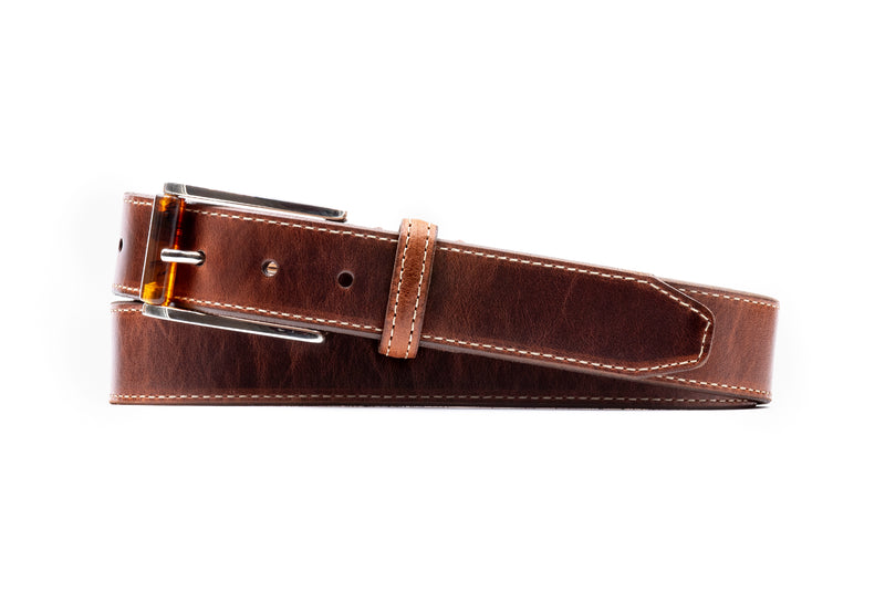 Old Row Saddle Leather Belt - Cigar