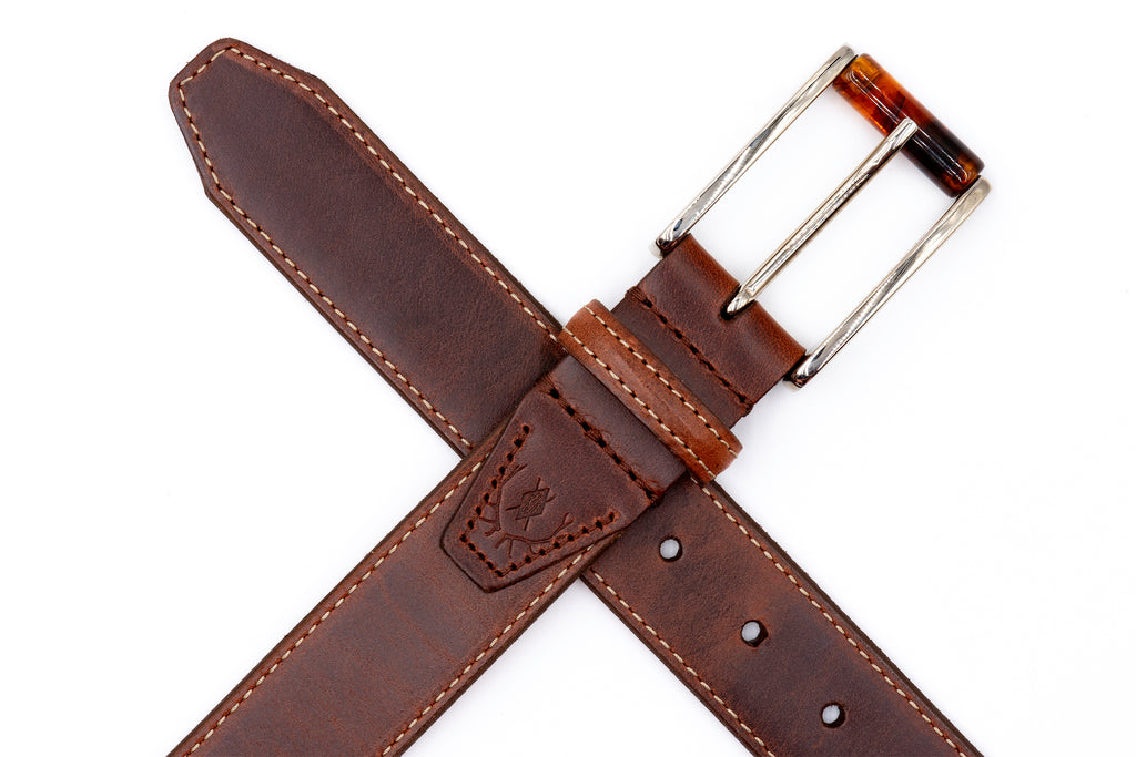 Old Row Saddle Leather Belt - Cigar