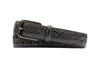 Peyton Crocodile Grain Leather Belt - Walnut