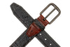 Peyton Crocodile Grain Leather Belt - Walnut