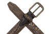 Peyton Crocodile Grain Leather Belt - Bark