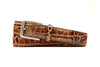 Palmer Italian Alligator Grain Leather Belt - Burnt Cedar