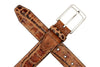 Palmer Italian Alligator Grain Leather Belt - Burnt Cedar