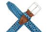 Palmer Italian Alligator Grain Leather Belt - Sky Blue