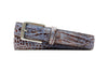 Palmer Italian Alligator Grain Leather Belt - Blue Wash