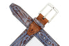 Palmer Italian Alligator Grain Leather Belt - Blue Wash