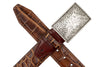 Wesley Italian Alligator Grain Leather Belt - Chestnut